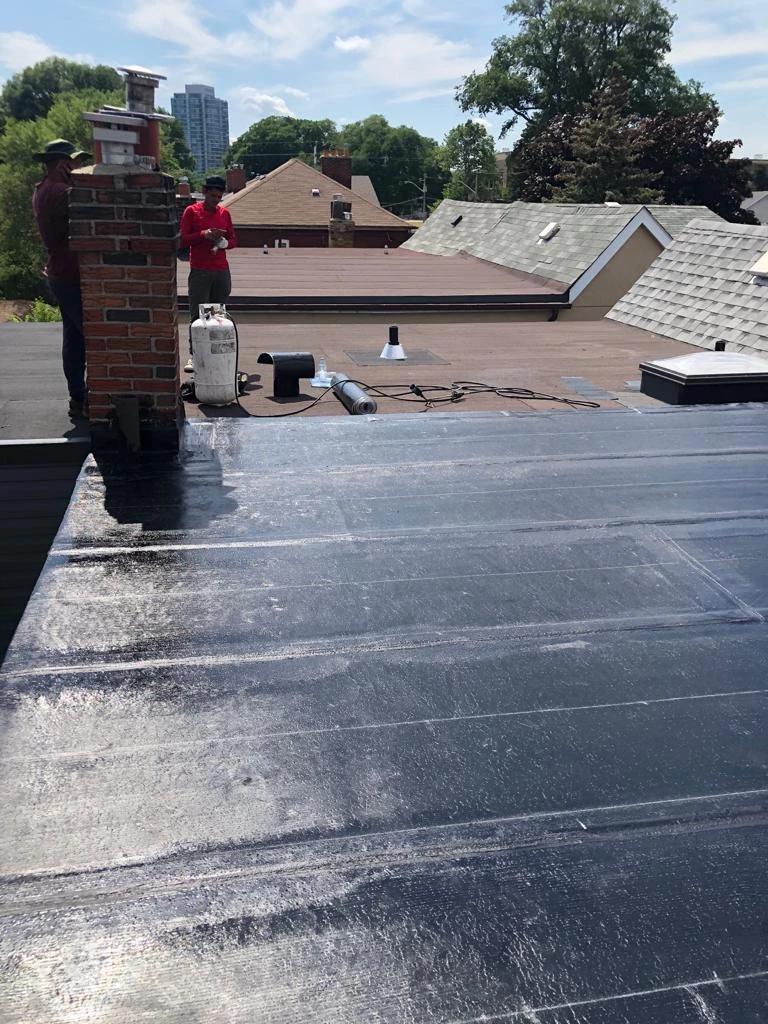 Finished Torch-Down Flat Roof Surface, Toronto