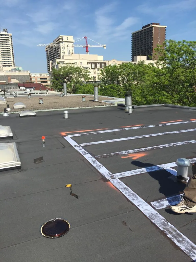 Cold-ply flat roof membrane with ceramic granule surfacing in Toronto, view 26