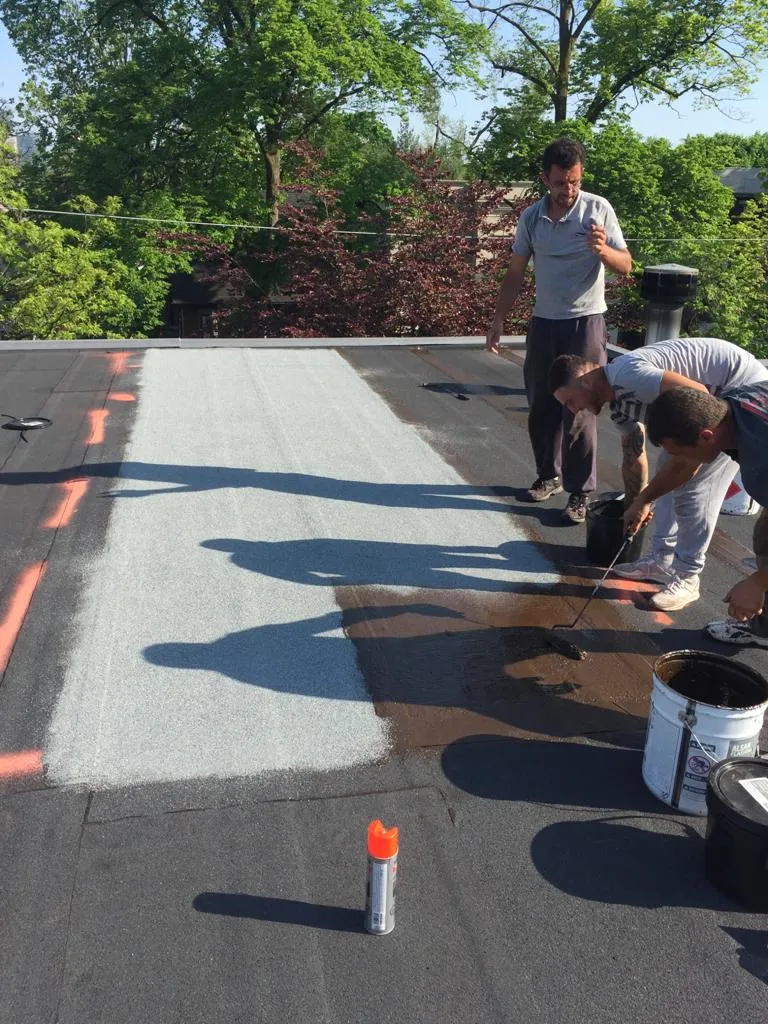 Cold-ply flat roof membrane with ceramic granule surfacing in Toronto, view 29