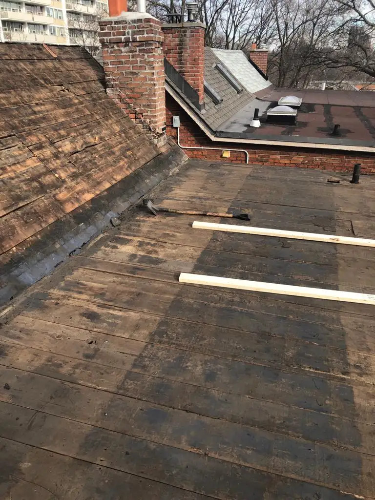 Attic space removal and rebuild above a Toronto flat roof, view 14