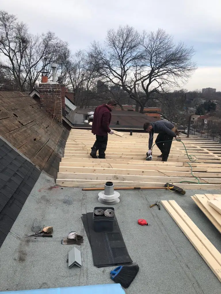 Attic space removal and rebuild above a Toronto flat roof, view 16