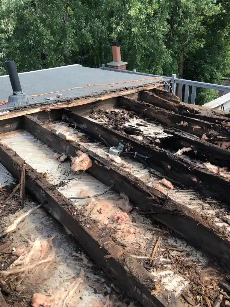 Attic space removal and rebuild above a Toronto flat roof, view 4