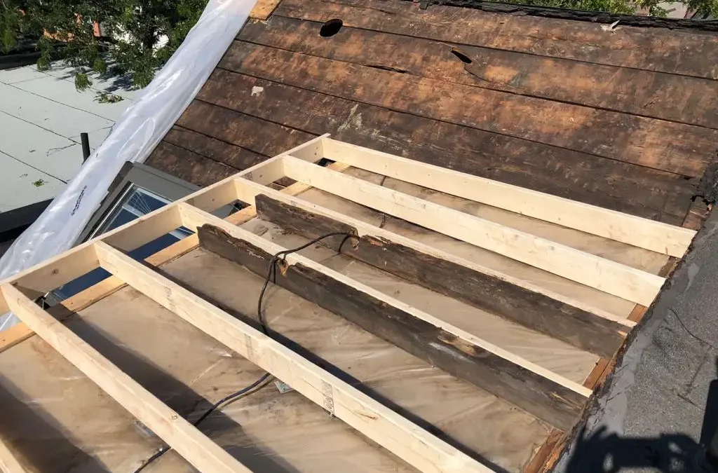 New Attic Space Framing Over a Flat Roof, Toronto