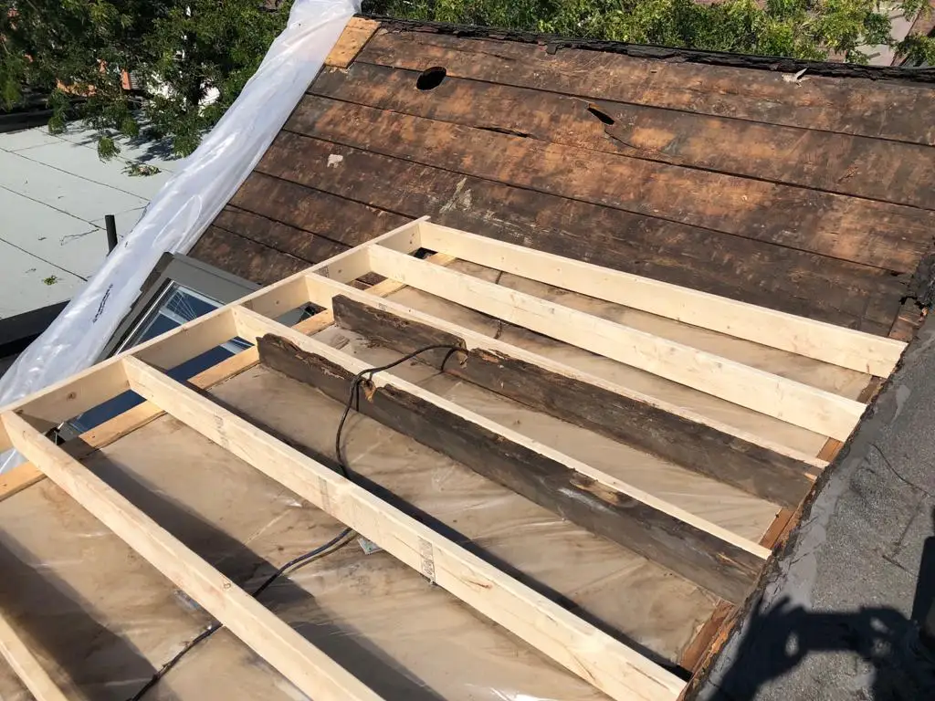 Attic space removal and rebuild above a Toronto flat roof, view 6