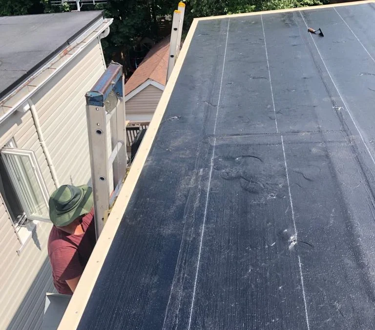Flat Roofing Crew On Site, Toronto