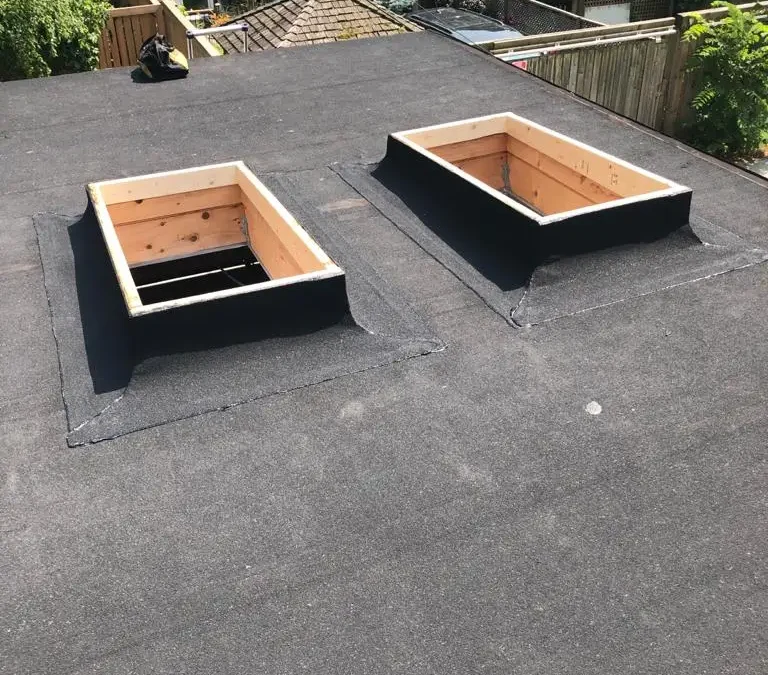 Multiple Skylight Installation on a Flat Roof, Toronto